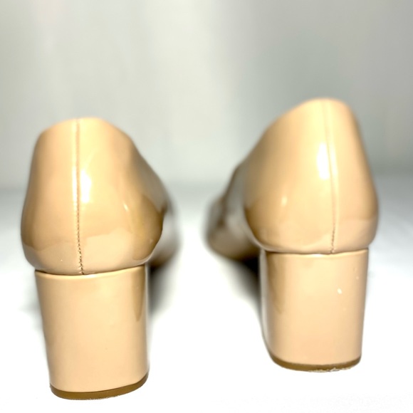 CL by Laundry Leather Heels Closed Toe Chunky Block Mid Heel Pump Office Work - Picture 9 of 12